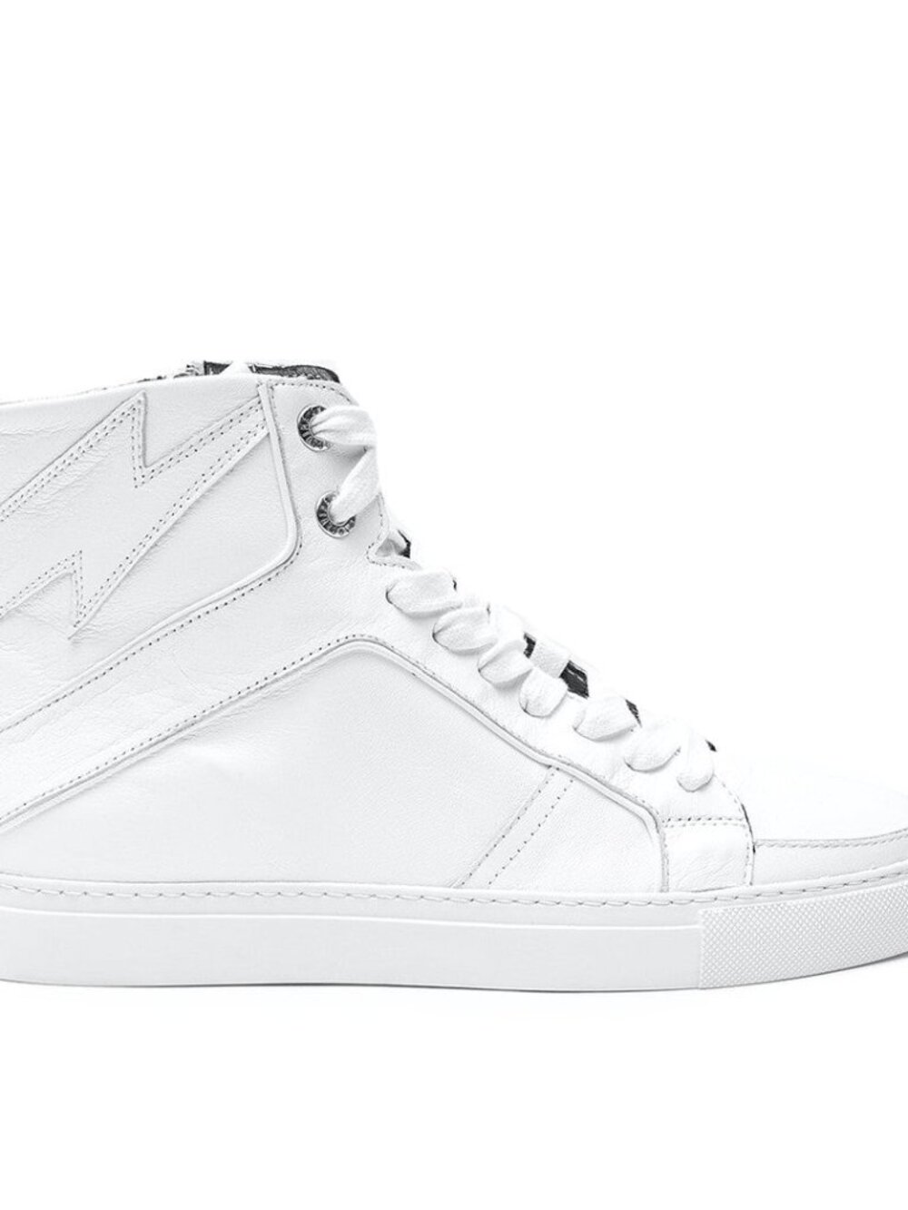 Zadig & Voltaire ZV1747 High Flash White Leather High Top Sneakers EU 41 NIB